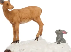 Clearance Weihnachtsdorf Figur Reh mit Kaninchen 6,5 x 3,5 x 5 cm Weihnachtsdorf Figuren & Objekte