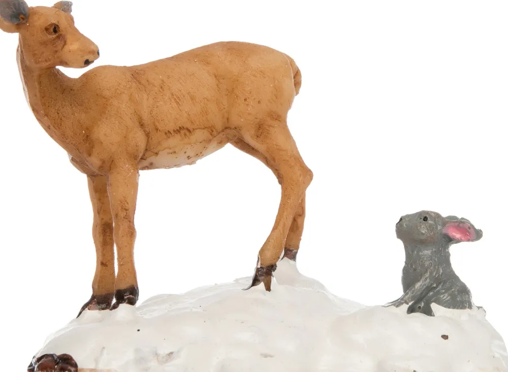 Clearance Weihnachtsdorf Figur Reh mit Kaninchen 6,5 x 3,5 x 5 cm Weihnachtsdorf Figuren & Objekte