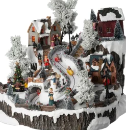 Outlet Weihnachtsdorf Winterdorf mit Bobbahn 38 x 43,5 x 35 cm Weihnachtshäuschen