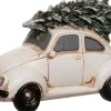 Clearance Weihnachtsdorf Auto Beetle mit Weihnachtsbaum creme 11 x 5,3 x 7 cm Weihnachtsdorf Figuren & Objekte