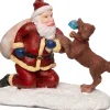 Weihnachtsdorf Figur Weihnachtsmann mit Hund 6 x 3 x 5 cm Weihnachtsdorf Figuren & Objekte