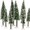 Sale Weihnachtsdorf Deko-Tannenbäume mit Schnee 8 St. Weihnachtsdorf Figuren & Objekte