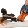 Best Weihnachtsdorf Figur Kind mit spielenden Hunden 7 x 3 x 5 cm Weihnachtsdorf Figuren & Objekte