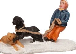 Best Weihnachtsdorf Figur Kind mit spielenden Hunden 7 x 3 x 5 cm Weihnachtsdorf Figuren & Objekte