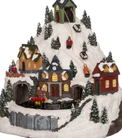 Outlet Weihnachtsdorf mit Skipiste und Zug 23,5 x 20,8 x 24 cm Weihnachtshäuschen
