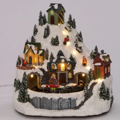 Outlet Weihnachtsdorf mit Skipiste und Zug 23,5 x 20,8 x 24 cm Weihnachtshäuschen
