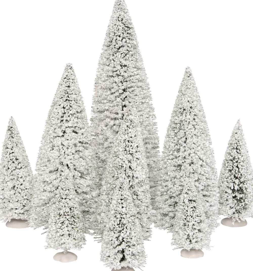 Sale Weihnachtsdorf Deko-Tannenbäume mit Schnee weiß 9 St. Weihnachtsdorf Figuren & Objekte