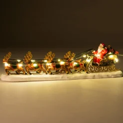 Sale Weihnachtsdorf Figur Weihnachtsmann mit Schlitten und Rentieren 23 x 5,5 x 6 cm Weihnachtsdorf Figuren & Objekte