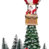 Sale Weihnachtsdorf Miniatur-Heißluftballon mit Weihnachtsmann 16,5 x 12,5 x 28 cm Weihnachtsdorf Figuren & Objekte