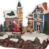 Weihnachtsdorf Miniatur mit Weihnachtsmann und Schlitten 19,5 x 14 x 17,5 cm Weihnachtsdorf Figuren & Objekte