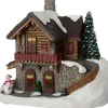 Outlet Weihnachtsdorf Miniatur Waldhütte auf Berg 20 x 14 x 17 cm Weihnachtshäuschen
