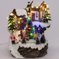 Discount Weihnachtsdorf Miniatur-Häuser mit Weihnachtsbaum 17,5 x 19,5 x 19 cm Weihnachtsdorf Figuren & Objekte