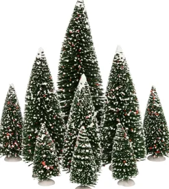 Sale Weihnachtsdorf Deko-Tannenbäume mit Schnee 9 St. Weihnachtsdorf Figuren & Objekte