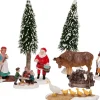 Clearance Weihnachtsdorf Figur Weihnachtsmann mit Bauernhoftieren 22,5 x 9 x 39 cm 12-teilig Weihnachtsdorf Figuren & Objekte|Weihnachtsdorf Sets