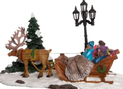 Best Weihnachtsdorf-Miniatur Rentier mit Schlitten 18,5 x 9 x 12 cm Weihnachtsdorf Figuren & Objekte