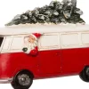 New Weihnachtsfigur Deko-Weihnachtsmann in im VW-Bus Bulli rot 15,5 x 7 x 10 cm Weihnachtsfiguren & -Objekte