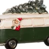 Weihnachtsfigur Deko-Weihnachtsmann in im VW-Bus Bulli grün 15,5 x 7 x 10 cm Weihnachtsfiguren & -Objekte
