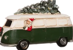 Weihnachtsfigur Deko-Weihnachtsmann in im VW-Bus Bulli grün 15,5 x 7 x 10 cm Weihnachtsfiguren & -Objekte