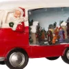Hot Weihnachtsfigur Deko-Weihnachtsmann im Bus rot 20 x 11 x 12,2 cm Weihnachtsfiguren & -Objekte