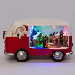 Hot Weihnachtsfigur Deko-Weihnachtsmann im Bus rot 20 x 11 x 12,2 cm Weihnachtsfiguren & -Objekte