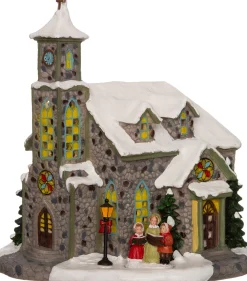 Best Weihnachtshäuschen Kirche mit Chor 24 x 14 x 24,5 cm Weihnachtshäuschen