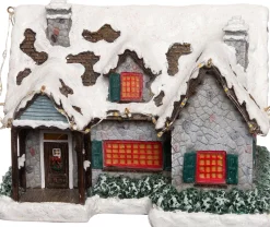 Outlet Weihnachtshäuschen mit Schnee 16 x 11 x 13 cm Weihnachtshäuschen