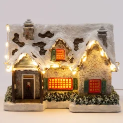 Outlet Weihnachtshäuschen mit Schnee 16 x 11 x 13 cm Weihnachtshäuschen