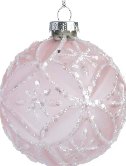 Sale Weihnachtskugel Alloway rosa Blume D 8 cm Weihnachtskugeln & -Anhänger