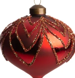 New Weihnachtskugel Vannes Zwiebelform rot D 10 Weihnachtskugeln & -Anhänger
