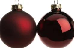 Hot Weihnachtskugeln dunkelrot matt und glänzend D 6 cm 10 St. Weihnachtskugeln & -Anhänger