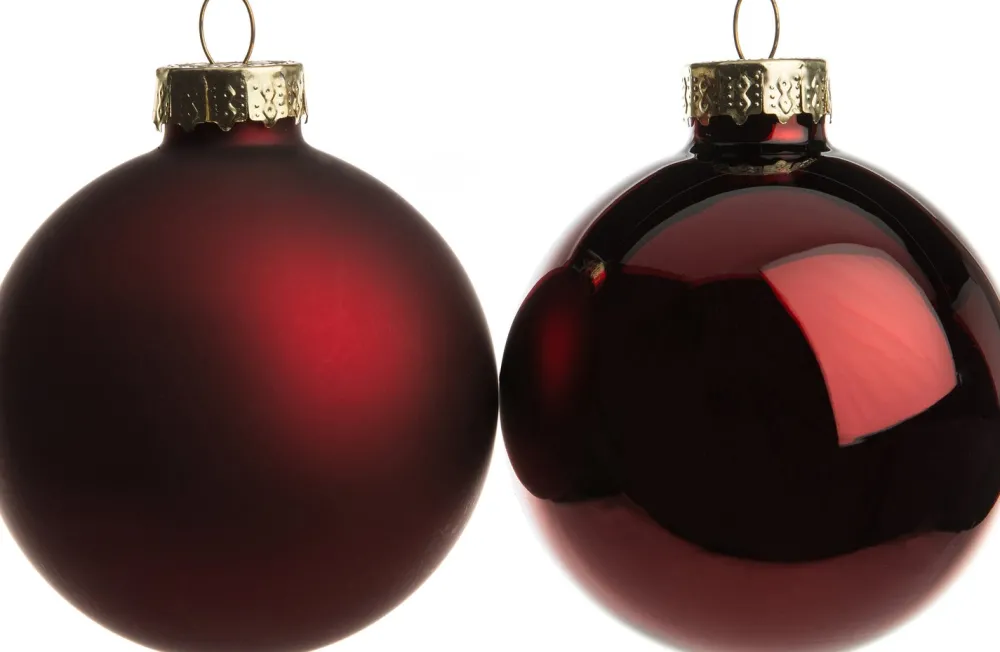 Hot Weihnachtskugeln dunkelrot matt und glänzend D 6 cm 10 St. Weihnachtskugeln & -Anhänger