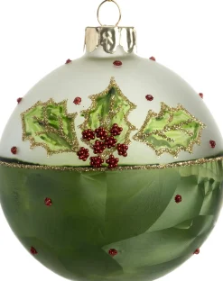 Clearance Weihnachtskugel Maghull Schneeflocke grün / weiß D 8 cm Weihnachtskugeln & -Anhänger