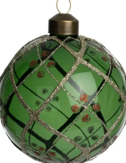 Online Weihnachtskugel Eilish grün Linien D 8 cm Weihnachtskugeln & -Anhänger