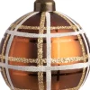 New Weihnachtskugel Nantes braun kariert D 8 cm Weihnachtskugeln & -Anhänger