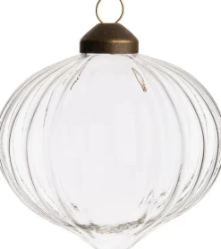 Best Weihnachtskugel Bristol Linien zwiebelförmig transparent D 8 cm Weihnachtskugeln & -Anhänger