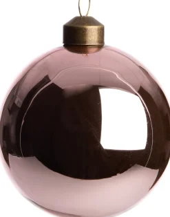 Outlet Weihnachtskugel Caudry rosa glänzend D 8 cm Weihnachtskugeln & -Anhänger