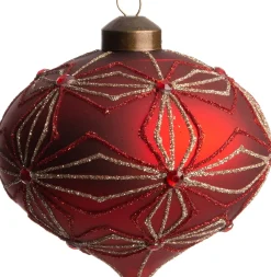 Clearance Weihnachtskugel Vannes Zwiebelform bloem rot D 10 Weihnachtskugeln & -Anhänger