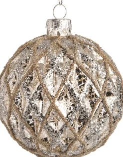 New Weihnachtskugel Tisha silber D 8 H 8 cm Weihnachtskugeln & -Anhänger