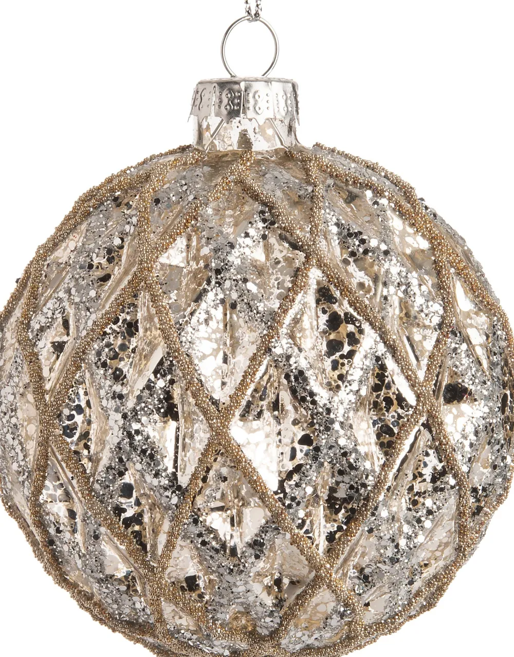 New Weihnachtskugel Tisha silber D 8 H 8 cm Weihnachtskugeln & -Anhänger