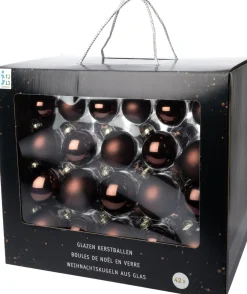 Outlet Weihnachtskugeln dunkelbraun matt und glänzend D 5/6/7 cm 42 St. Weihnachtskugeln & -Anhänger