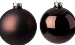 Outlet Weihnachtskugeln dunkelbraun matt und glänzend D 5/6/7 cm 42 St. Weihnachtskugeln & -Anhänger