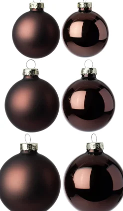 Outlet Weihnachtskugeln dunkelbraun matt und glänzend D 5/6/7 cm 42 St. Weihnachtskugeln & -Anhänger
