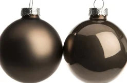 Best Weihnachtskugeln grau matt und glänzend D 6 cm 10 St. Weihnachtskugeln & -Anhänger