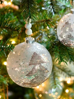 Outlet Weihnachtskugel Bentford D 8 cm transparent / grün Weihnachtskugeln & -Anhänger