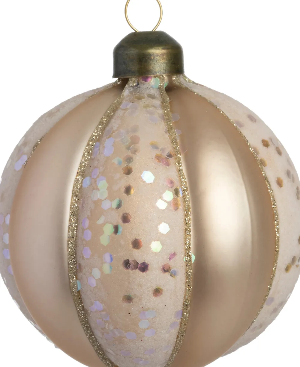 Online Weihnachtskugel Arigna Glitter beige geometrisch D 8 cm Weihnachtskugeln & -Anhänger