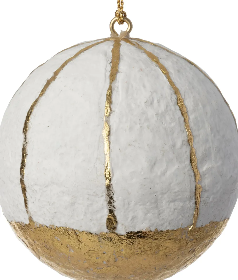 New Weihnachtskugel Vitu weiß / gold D 7 H 7 cm Weihnachtskugeln & -Anhänger