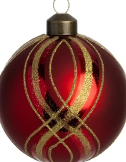 Weihnachtskugel Endy rot / gold D 8 cm Weihnachtskugeln & -Anhänger