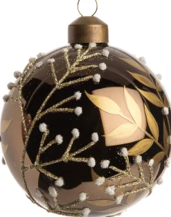 Outlet Weihnachtskugel April glänzend braun/gold D 8 cm Weihnachtskugeln & -Anhänger