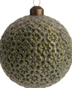 Sale Weihnachtskugel Harlow Blüten grün D 10 cm Weihnachtskugeln & -Anhänger