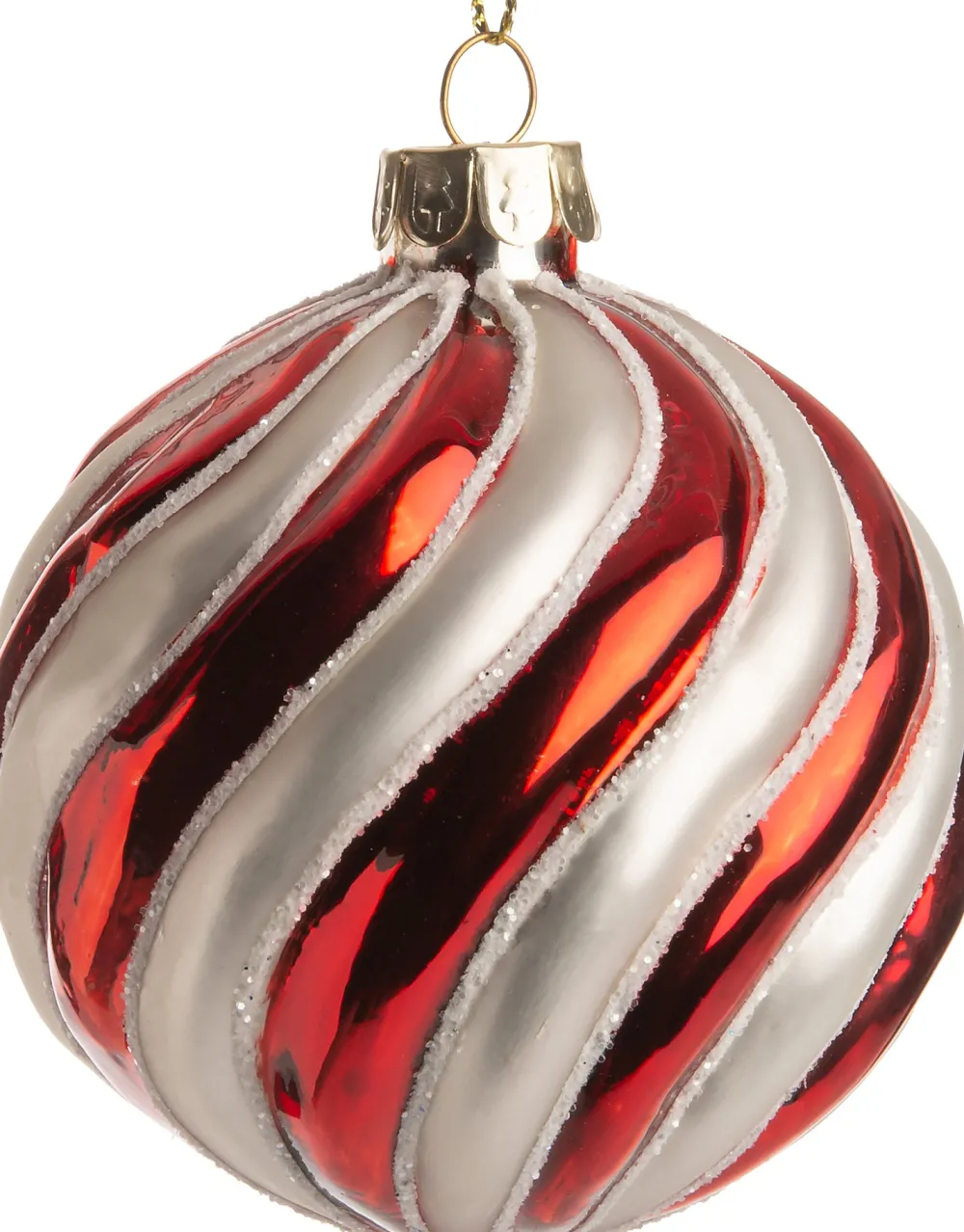 New Weihnachtskugel Lyza rot / weiß D 8 H 8 cm Weihnachtskugeln & -Anhänger